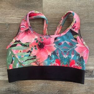 Mika Floral Sports Bra with Black Band like new size S